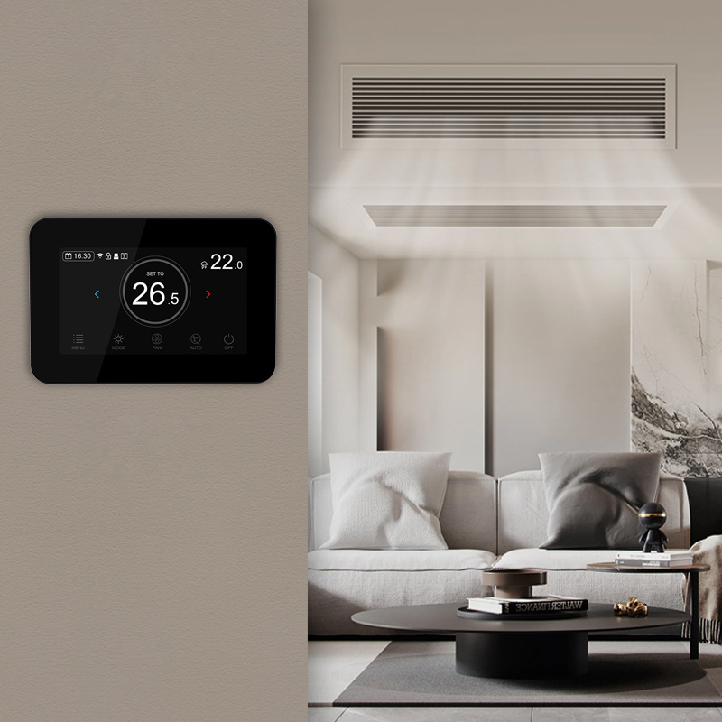 New Arrival Colorful Capacitive Touch Screen FCU Smart WIFI Thermostat