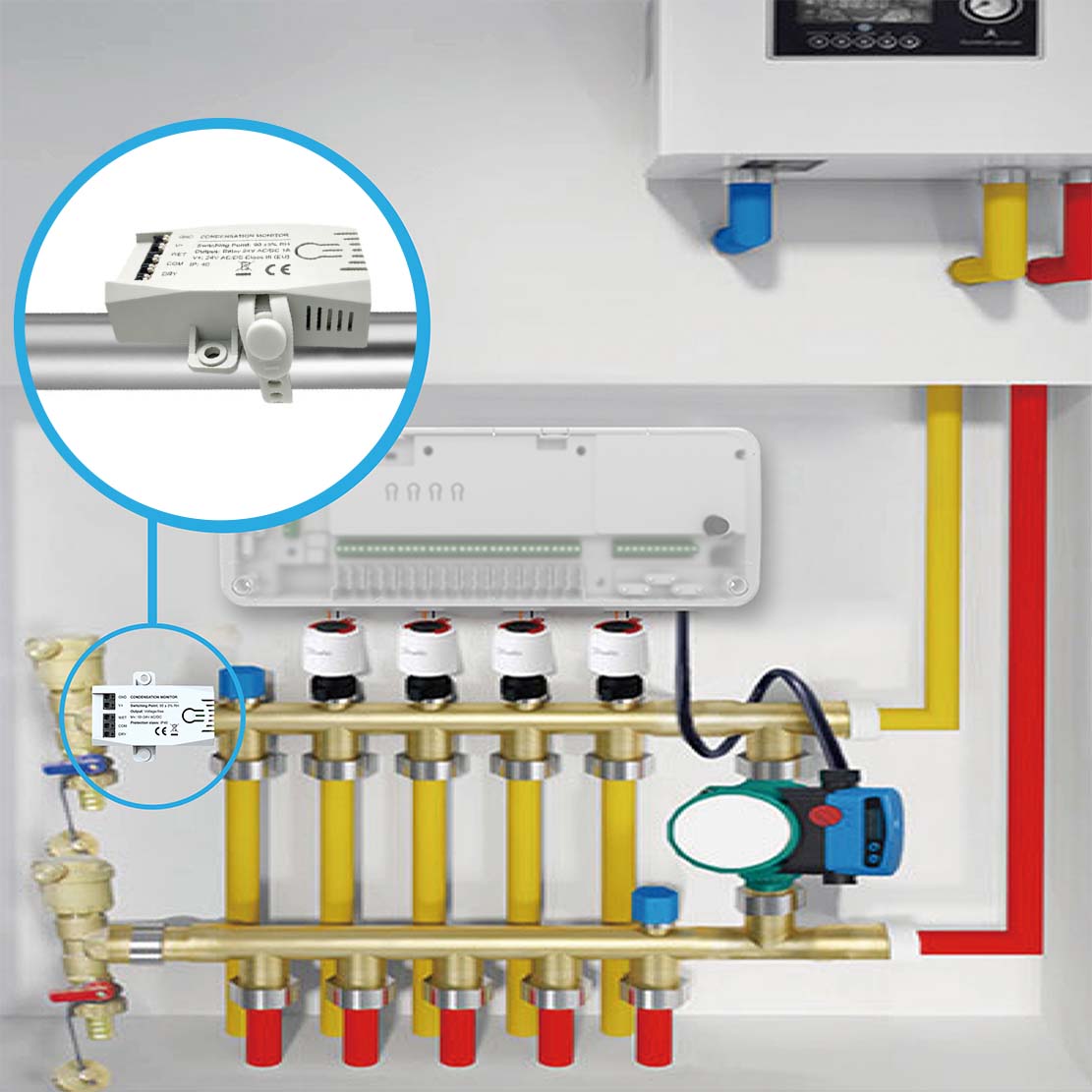 ES-02 Chilled Beam Condensation Monitor | BACnet & Modbus Compatible Anti-Condensation Sensor