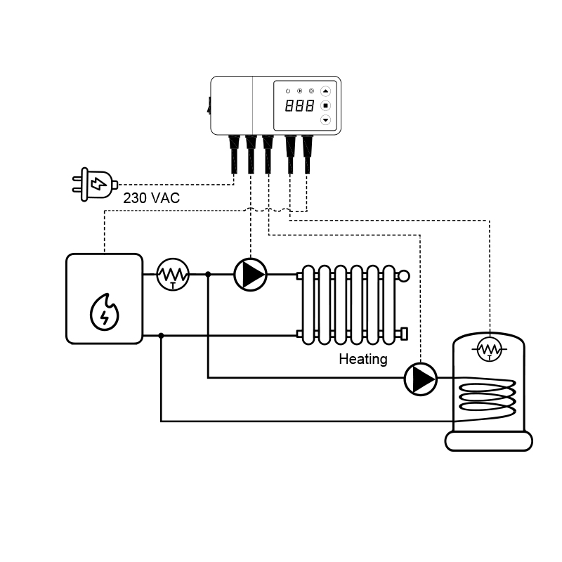 EPC-89D Dual Pump Controller for Central Heating (C.H.) and Domestic Hot Water (H.W.) Systems