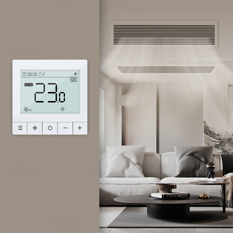 FT95: Large Button BACnet MS/TP Fan Coil Thermostat for Commercial HVAC