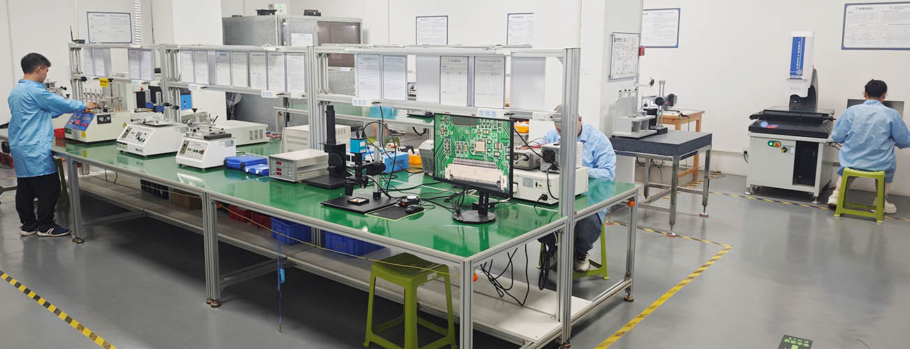 Panoramic view of E-TOP smart thermostat quality control laboratory